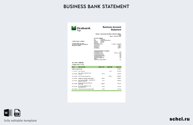 цифровая загрузка заявления о коммерческой фирме Того Orabank Шаблон в формате W